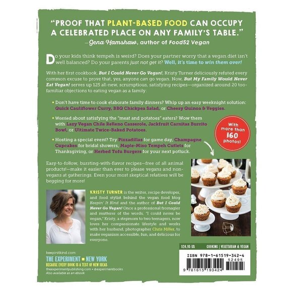 KRISTY TURNER BUT MY FAMILY WOULD NEVER EAT VEGAN PAPERBACK COOKBOOK BRAND NEW - Picture 2 of 2